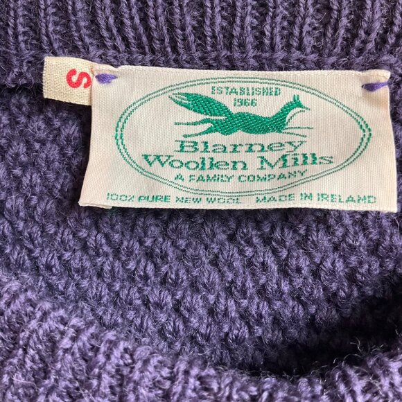 Blarney Woolen Mills Small Purple Knit Cardigan Chain Pockets Wool Old Money - Picture 3 of 10